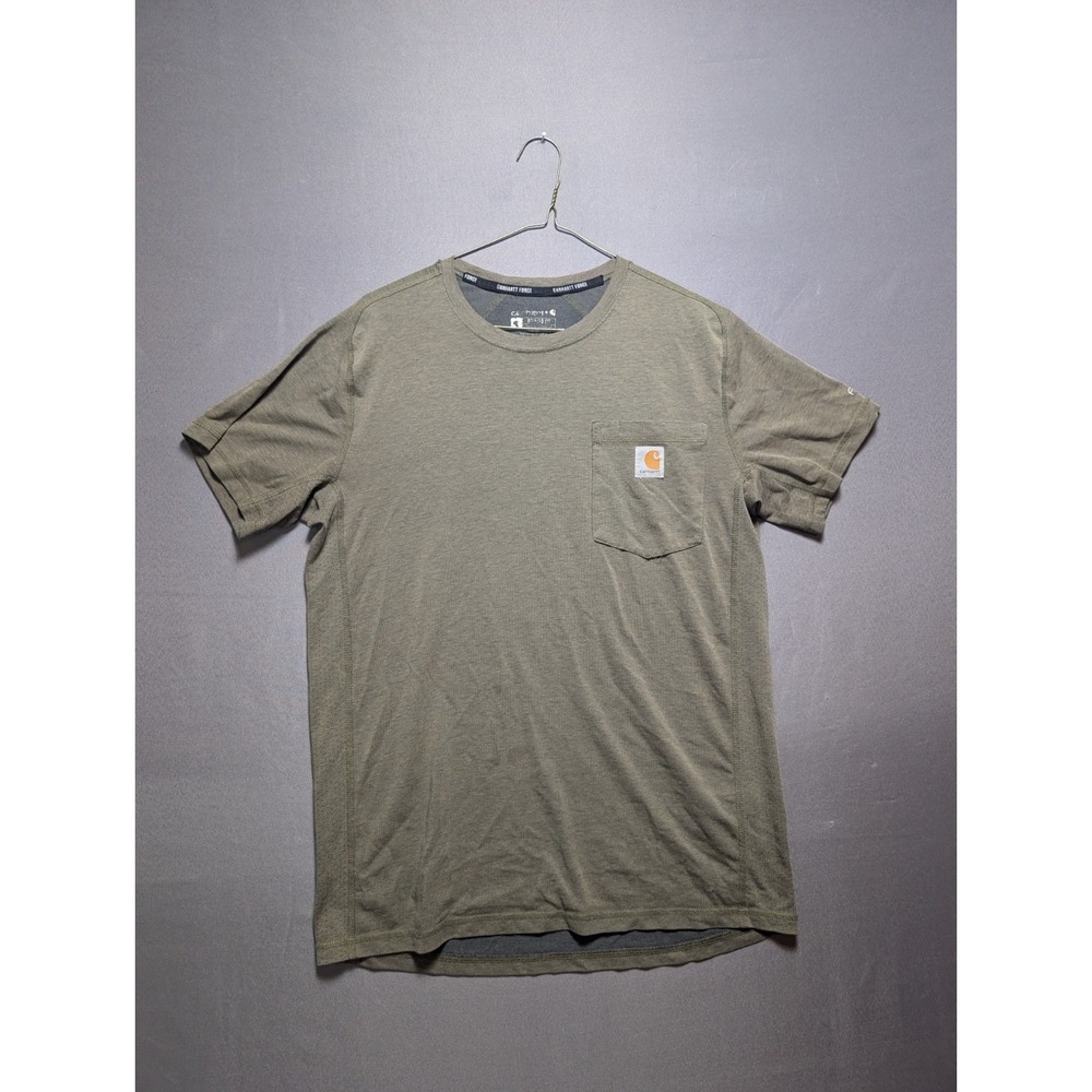 Carhartt Force Mens S Olive Green Relaxed Fit T-Shirt UPF 25 Wicking 104016
